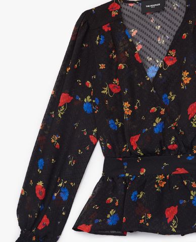  THE KOOPLES - Áo kiểu nữ tay dài dáng quấn Wraparound 