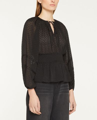  THE KOOPLES - Áo kiểu nữ tay dài nhấn eo hiện đại 