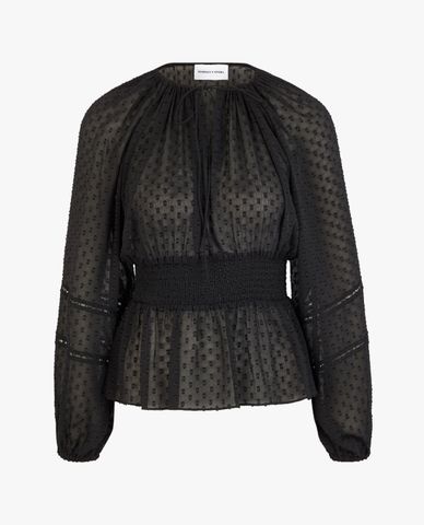  THE KOOPLES - Áo kiểu nữ tay dài nhấn eo hiện đại 