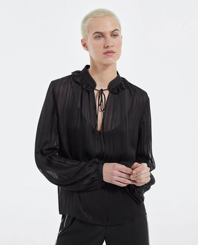  THE KOOPLES - Áo kiểu nữ phom suông tay dài Knotted Collar 