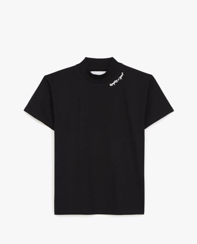  THE KOOPLES - Áo thun nữ cổ tròn tay ngắn Logo On Neck 