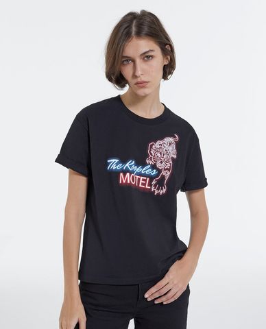  THE KOOPLES - Áo thun nữ ngắn tay cổ tròn phom suông Motel 