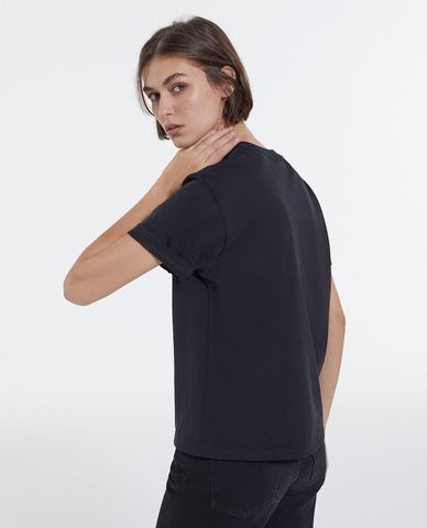  THE KOOPLES - Áo thun nữ ngắn tay cổ tròn phom suông Motel 