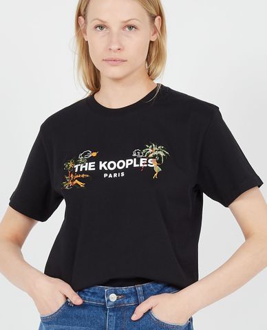  THE KOOPLES - Áo thun nữ cổ tròn tay ngắn The Kooples Logo 
