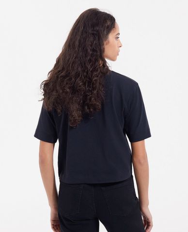  THE KOOPLES - Áo thun nữ phom lửng ngắn tay Matchstick Embroidery 