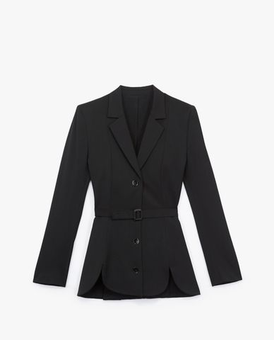  THE KOOPLES - Áo blazer nữ phối thắt lưng Black Wool Suit 