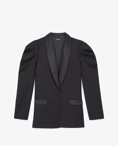  THE KOOPLES - Áo vest nữ vai phồng Black Wool Dinner 