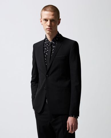  THE KOOPLES - Áo vest nam thanh lịch Formal Black In Wool With Chain 