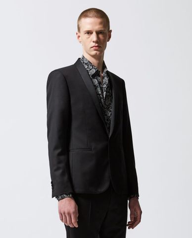  THE KOOPLES - Áo vest nam thanh lịch Black Formal Wool With Satin Lapels 