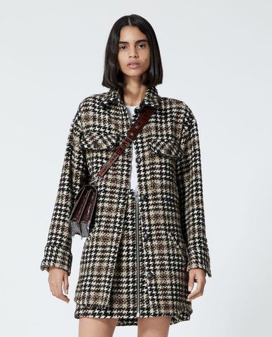  THE KOOPLES - Áo sơ mi nữ phom dài Burgundy 