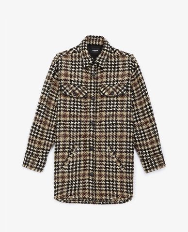  THE KOOPLES - Áo sơ mi nữ phom dài Burgundy 