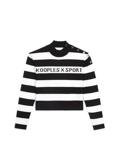  THE KOOPLES - Áo sweater nữ cổ trụ sọc ngang Striped 