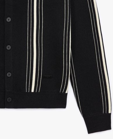  THE KOOPLES - Áo khoác cardigan nữ cổ V tay dài White Stripes 