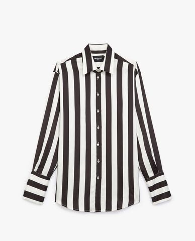  THE KOOPLES - Áo sơ mi nữ tay dài kẻ sọc Striped Satin 