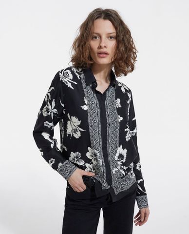  THE KOOPLES - Áo sơ mi nữ phom suông tay dài Floral Motif 