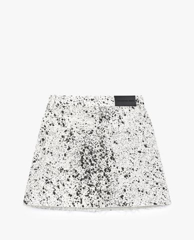  THE KOOPLES - Chân váy mini denim Black Short Printed 