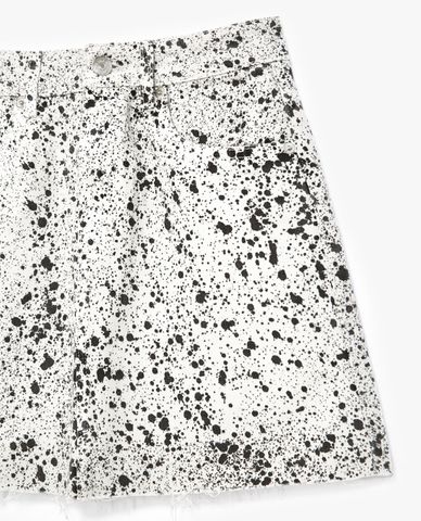  THE KOOPLES - Chân váy mini denim Black Short Printed 
