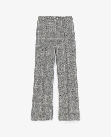  THE KOOPLES - Quần kiểu nữ lưng cao Prince Of Wales Gray Suit 