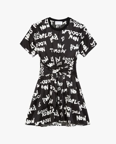  THE KOOPLES - Đầm mini cột eo tay ngắn hiện đại 