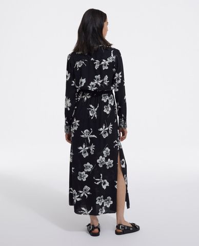  THE KOOPLES - Đầm midi phom suông tay dài Floral Print 