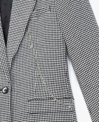  THE KOOPLES - Áo vest nữ thanh lịch Straight Cut Houndstooth 