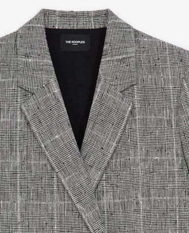  THE KOOPLES - Áo blazer nữ cổ bẻ tay dài Prince Of Wales 