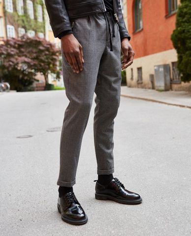  THE KOOPLES - Quần kiểu nam sọc nhuyễn Loose Wool 