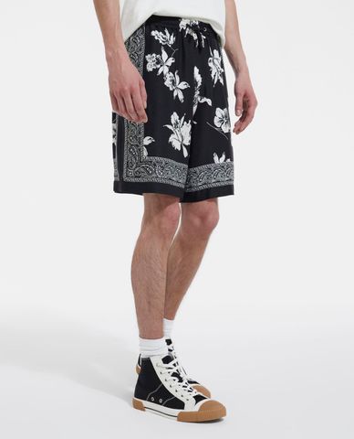  THE KOOPLES - Quần shorts nam lưng thun Floral Motif 