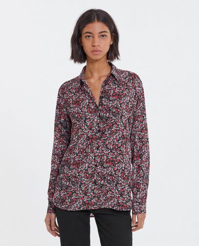  THE KOOPLES - Áo sơ mi nữ dài tay cổ bẻ Floral Printed 