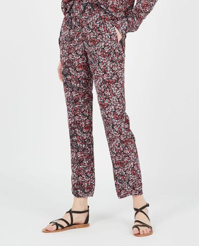  THE KOOPLES - Quần nữ ống đứng in hoa Straight Viscose 