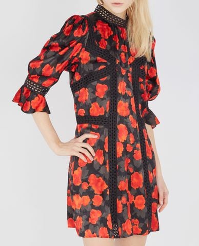  THE KOOPLES - Đầm mini tay lở cổ trụ Short Printed 