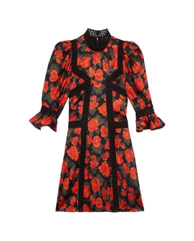  THE KOOPLES - Đầm mini tay lở cổ trụ Short Printed 