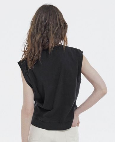  THE KOOPLES - Áo thun nữ sát nách Ecru Cotton 