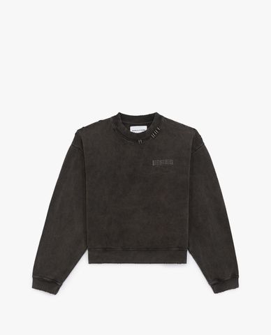  THE KOOPLES - Áo sweater nữ cổ tròn tay dài Grey Round Neck Cotton 