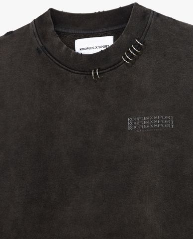  THE KOOPLES - Áo sweater nữ cổ tròn tay dài Grey Round Neck Cotton 