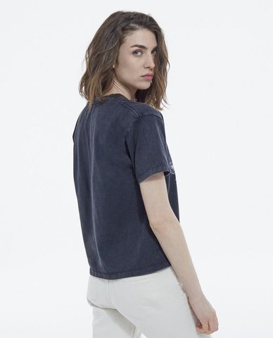  THE KOOPLES - Áo thun nữ phom suông ngắn tay Eagle Print 