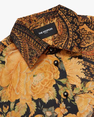  THE KOOPLES - Áo sơ mi nữ tay dài Satin Effect Flowers 