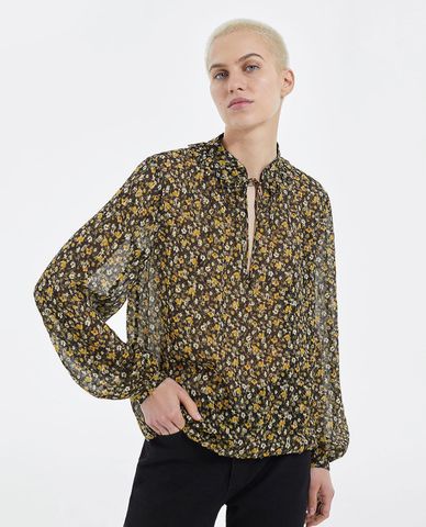  THE KOOPLES - Áo kiểu nữ phom suông tay dài Floral 