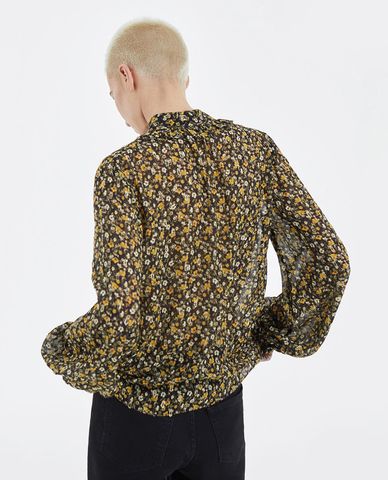  THE KOOPLES - Áo kiểu nữ phom suông tay dài Floral 