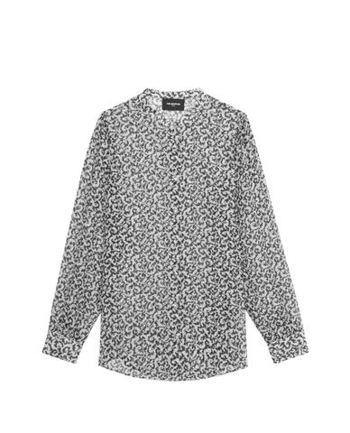  THE KOOPLES - Áo sơ mi nữ tay dài Printed Black Silk 