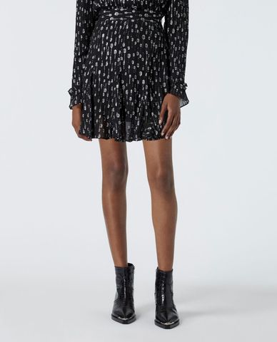  THE KOOPLES - Chân váy mini chữ A Silver Polka Dots 