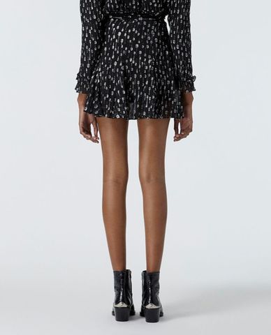  THE KOOPLES - Chân váy mini chữ A Silver Polka Dots 