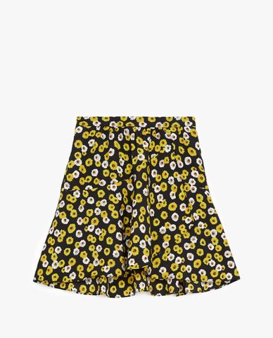  THE KOOPLES - Chân váy mini lưng cao phối họa tiết hoa thời trang 