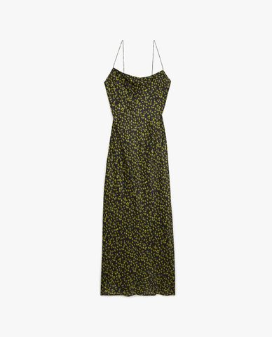  THE KOOPLES - Đầm midi hai dây phom suông Babydoll Pattern 