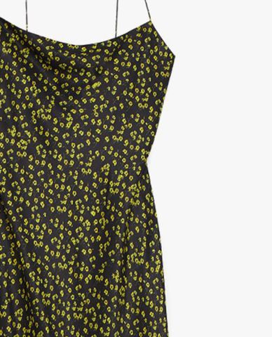  THE KOOPLES - Đầm midi hai dây phom suông Babydoll Pattern 