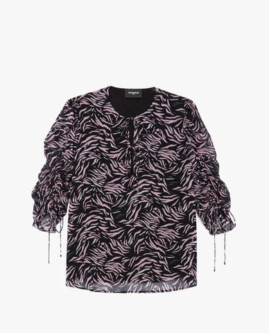  THE KOOPLES - Áo kiểu nữ phom suông Zebra Print 