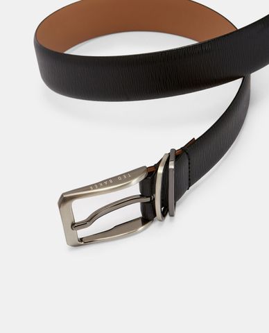  TED BAKER - Thắt lưng nam bằng da Black Woodgrain 