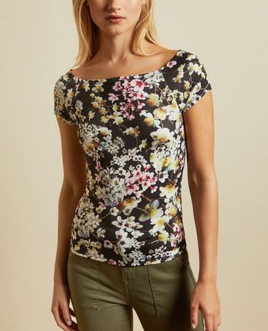  TED BAKER - Áo kiểu nữ bẹt vai họa tiết hoa Lyroon 