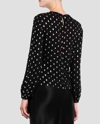  TED BAKER - Áo kiểu nữ tay dài chấm bi Black Naiomy 