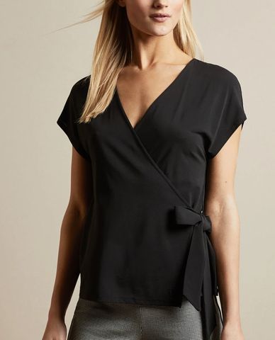  TED BAKER - Áo kiểu nữ ngắn tay dáng quấn Sesiee 